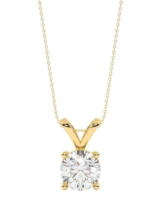 Diamond Select Cuts Metallic 14K 0.75 Ct. Tw. Diamond Pendant Necklace