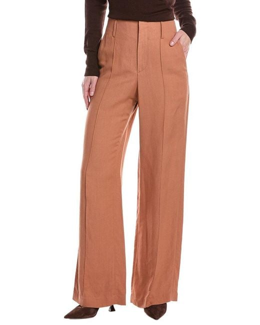 Brunello Cucinelli Brown Linen-Blend Pant