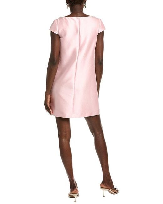 Badgley Mischka Pink A-Line Beaded Scoop Cocktail Dress