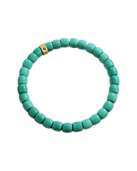 Karma and Luck Green Plated Stretch Bracelet