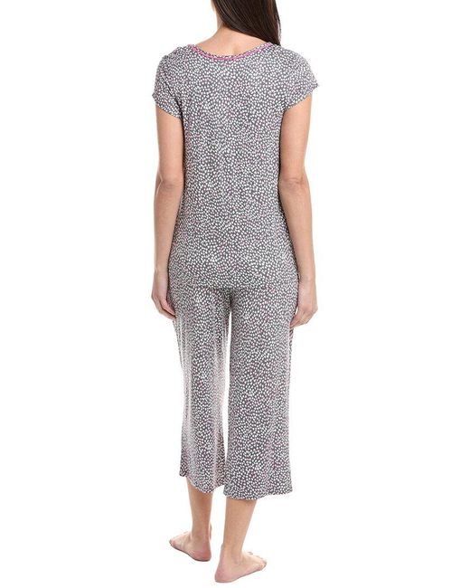 Ellen Tracy Gray 2Pc Cap Sleeve Top & Pant Set