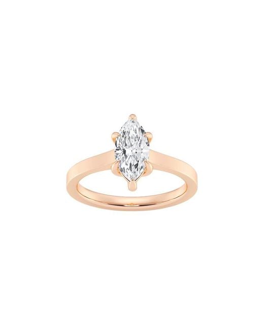 Lab Grown Diamonds White 14K Rose 1.00 Ct. Tw. Lab-Grown Diamond Solitaire Engagement Ring