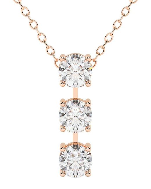 Lab Grown Diamonds Metallic 14K 1.50 Ct. Tw. Lab-Grown Diamond Necklace