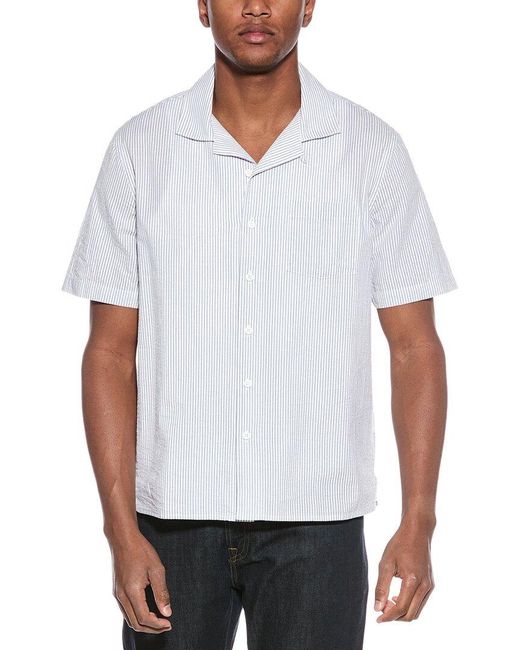 Onia White Knit Camp Shirt for men