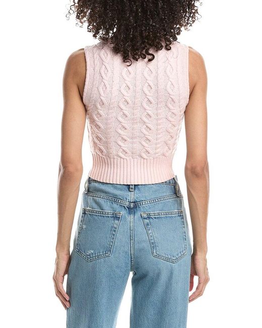 GUIZIO Blue Gemma Knit Wool-Blend Top