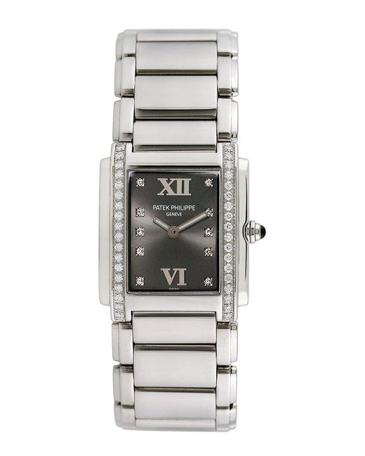 Patek Philippe Gray Twenty-4 Diamond Watch, Circa 2000S (Authentic Pre-Owned)