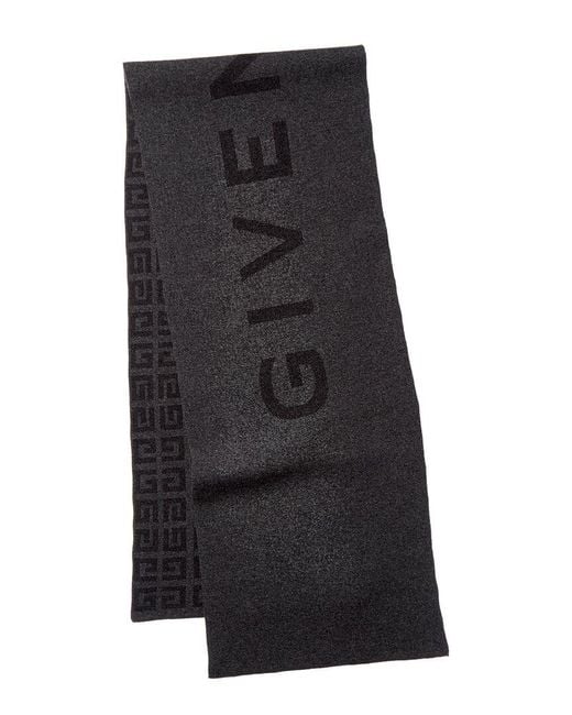Givenchy Black 4G Logo Reversible Wool & Cashmere-Blend Scarf