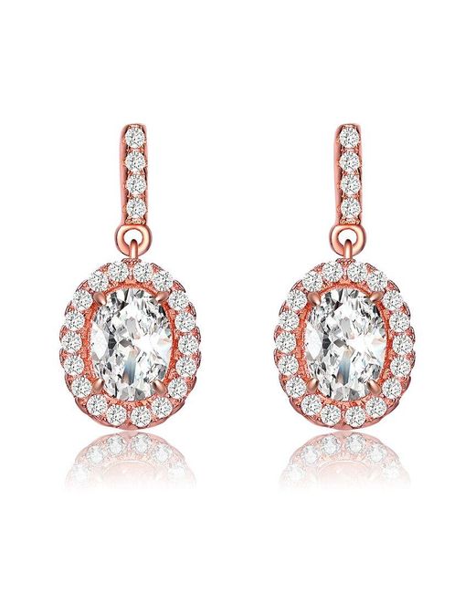 Genevive Jewelry Multicolor 18k Rose Gold Plated Earrings