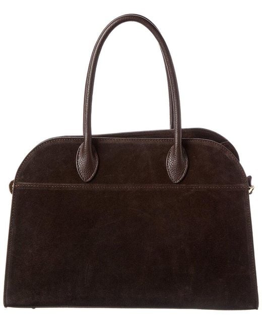 Persaman New York Brown Valeria Suede Bowling Bag