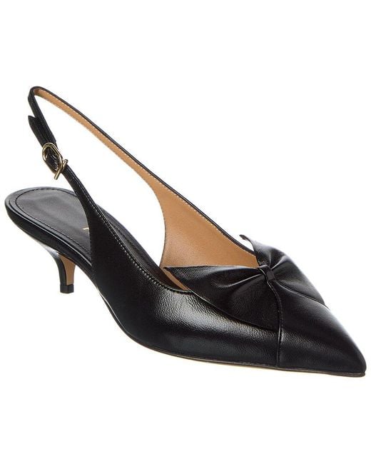 Ferragamo Black Felli Leather Slingback Pump