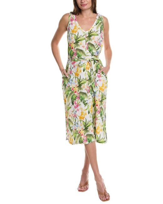 Tommy Bahama Yellow Breezy Blooms Midi Dress
