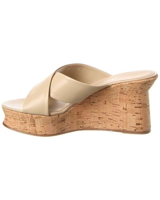 Ferragamo White Ant Leather Wedge Sandal