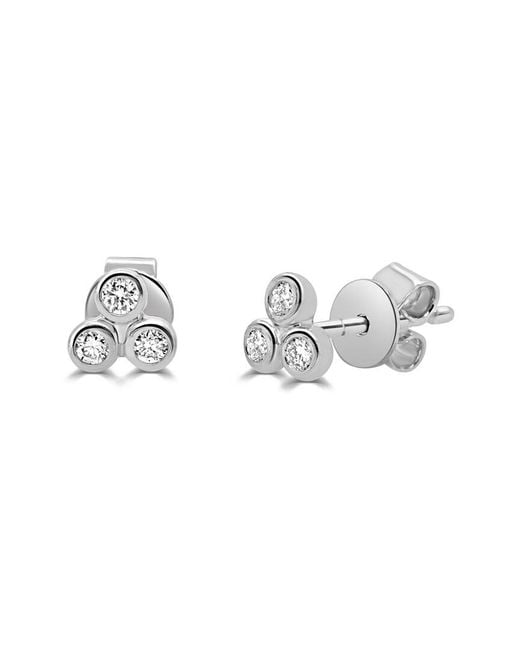 Sabrina Designs Metallic 14K 0.13 Ct. Tw. Diamond 3-Stone Earrings