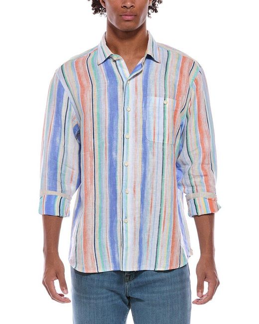 Tommy Bahama Blue Paloma Stripe Linen Shirt for men