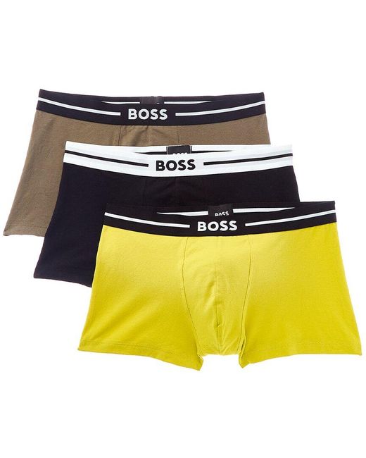 Boss Yellow 3pk Bold Boxer Trunk for men