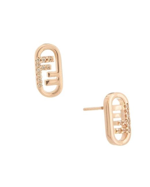 Fendi Metallic O'Lock Earrings