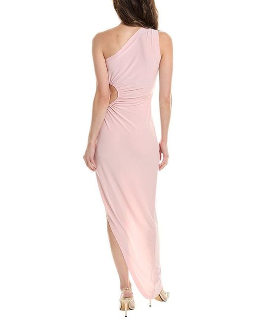 Norma Kamali Pink One-shoulder Sunburst Gown