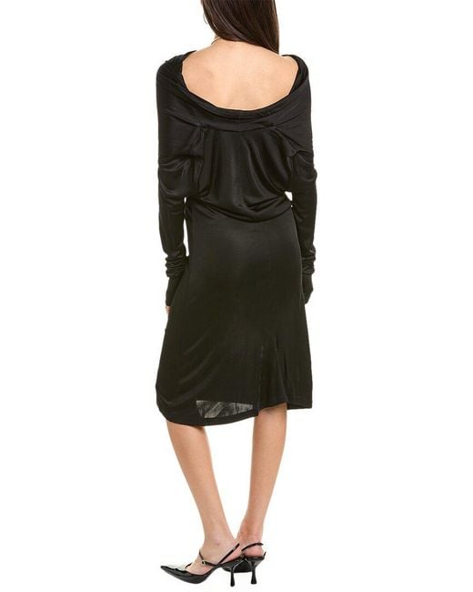 Helmut Lang Black Cowl Mini Dress