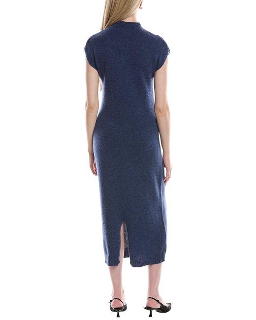 Philosophy Blue Funnel Neck Cashmere Midi Sweaterdress