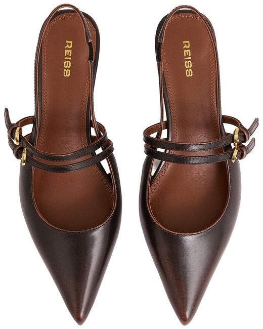 Reiss Brown Isla Leather Pump