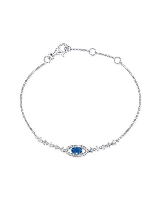 Sabrina Designs Metallic 14k 0.67 Ct. Tw. Diamond & Sapphire Chain Bracelet
