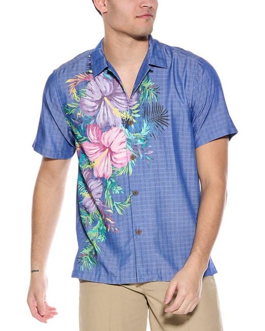 Tommy Bahama Blue Mojito Bay Flora Cres Camp Shirt for men