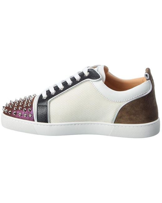 Christian Louboutin White Louis Junior Spikes Leather Sneaker for men
