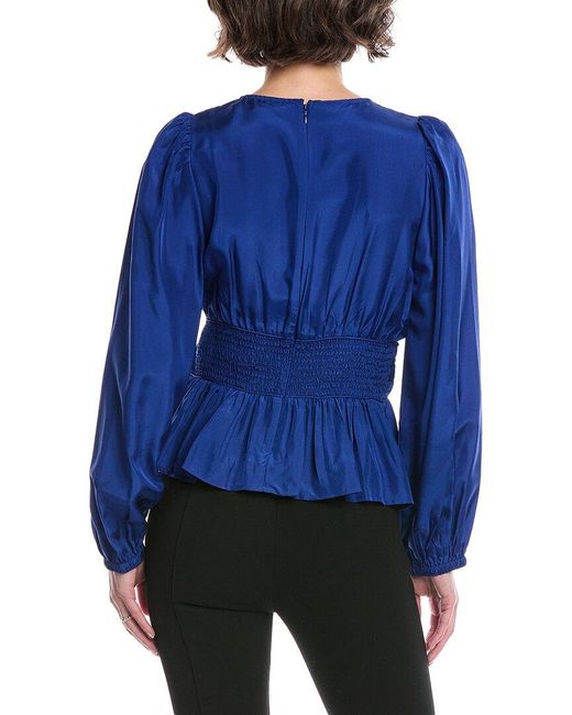 Sea Blue Fabiola Silk Top