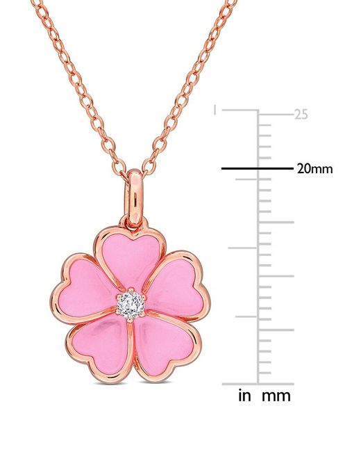 Rina Limor Pink 0.08 Ct. Tw. Topaz Pendant