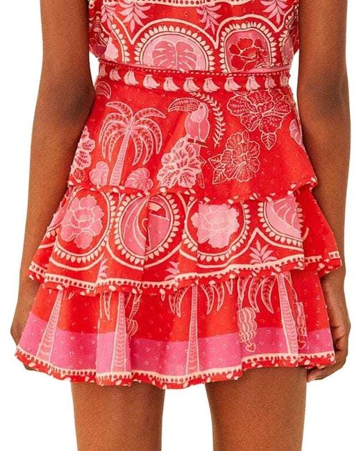 Farm Rio Red Mini Skirt