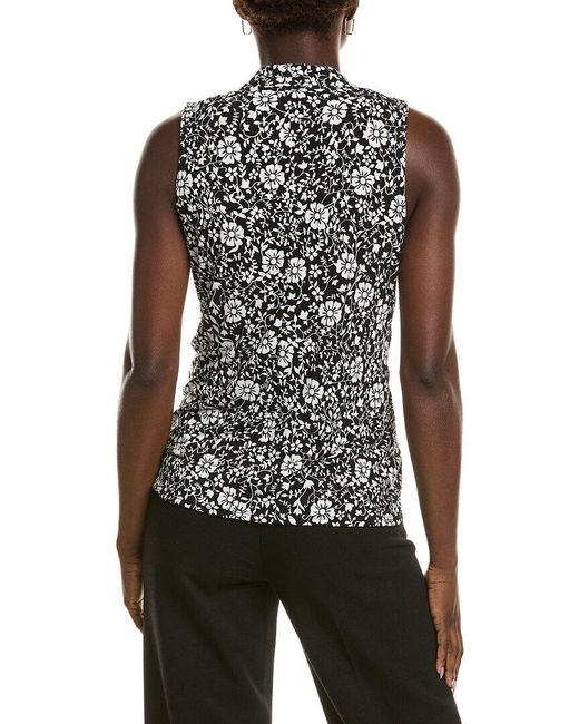 Vince Camuto Black Front Cross Over Wrap Tank Top