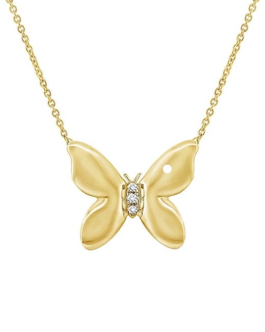Sabrina Designs Metallic 14K 0.02 Ct. Tw. Diamond Butterfly Necklace