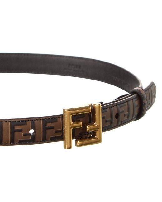 Fendi Brown Ff Buckle Leather Belt