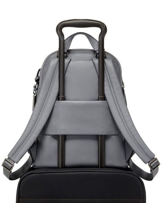 Tumi Gray Voyageur Hannah Leather Backpack