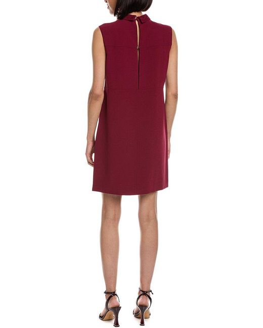 Burberry Red Silk-lined Shift Dress