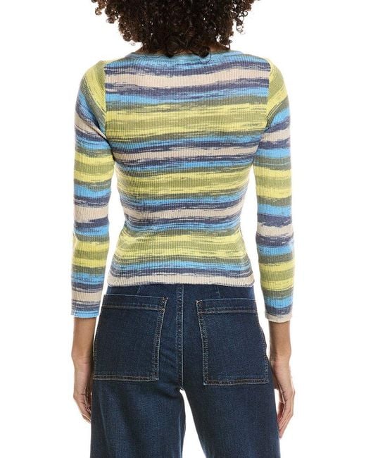 Madison Miles Blue Ribbed Top