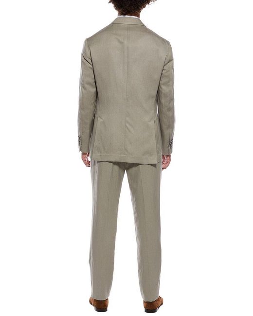Brunello Cucinelli Natural 2Pc Silk & Linen-Blend Suit for men