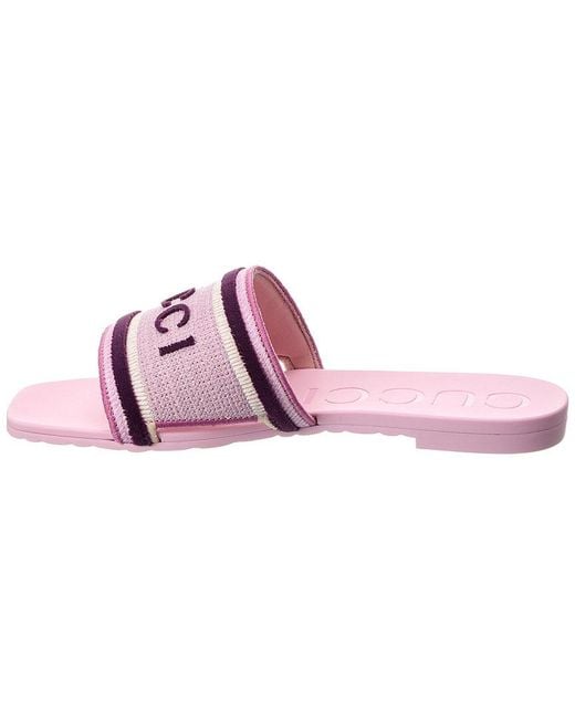 Gucci Pink Luna Leather Flat Sandal
