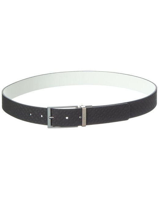 Boss White Tino Bmono Leather Belt for men