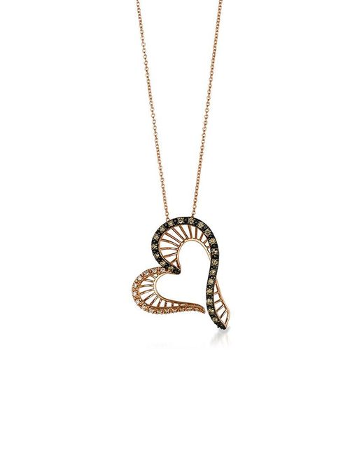 Le Vian Metallic Le Vian Chocolatier 14k Strawberry Gold 0.46 Ct. Tw. Diamond Pendant Necklace