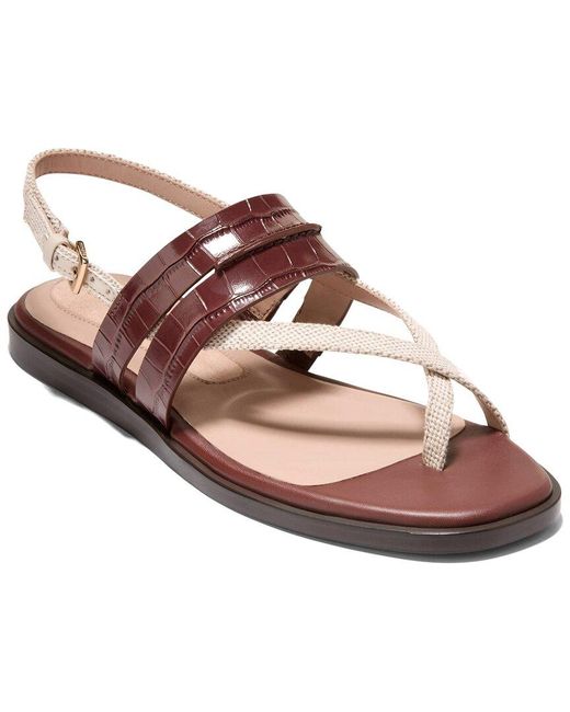 Cole Haan Pink Go-To Estella Flat Leather Thong Sandal