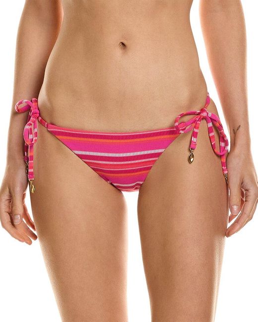 Trina Turk Red Marai Tie-side String Bikini Bottom