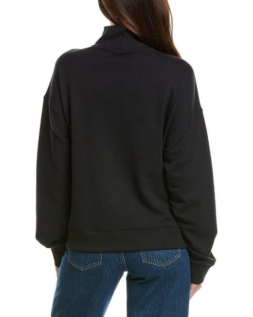 Splendid Black Goldie Mock Neck 1/4-Zip Sweater