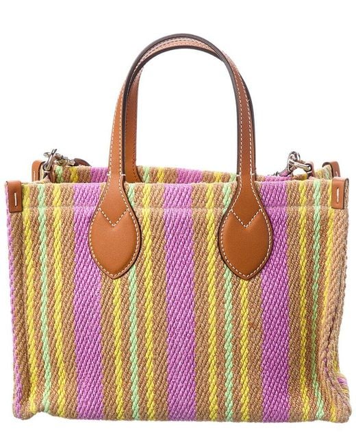 Gucci Multicolor Small Jute & Leather Tote