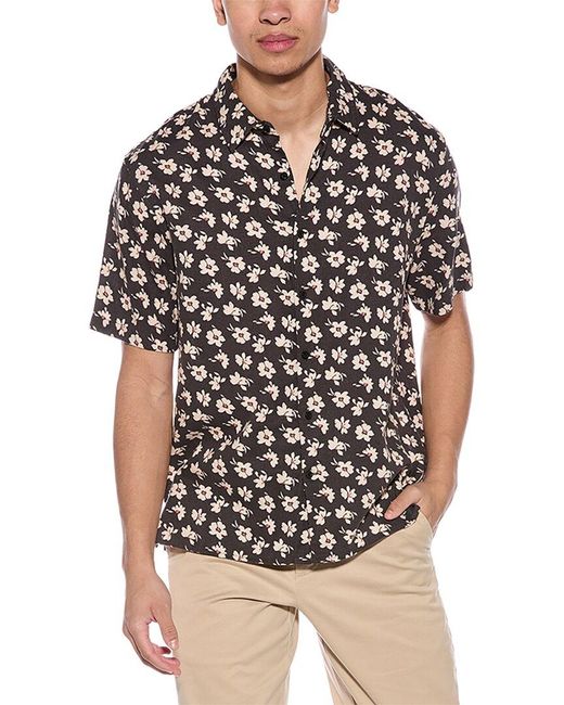 Vince Black Abstract Daisies Shirt for men