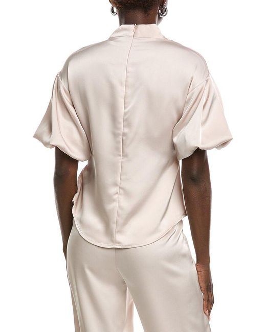 Gracia Natural Side Tie Satin Top