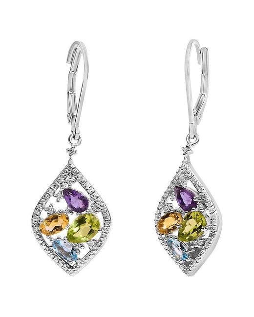 Haus of Brilliance Metallic Diamond & Clip-Ons Earring