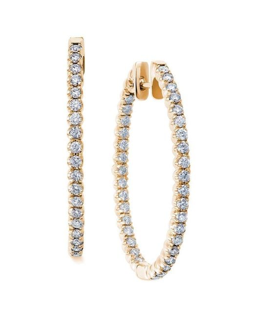Suzy Levian Metallic 14k Rose Gold 1.00 Ct. Tw. Diamond Hoops