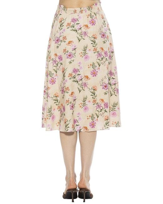 Alexia Admor Natural Kliene Linen-Blend Skirt