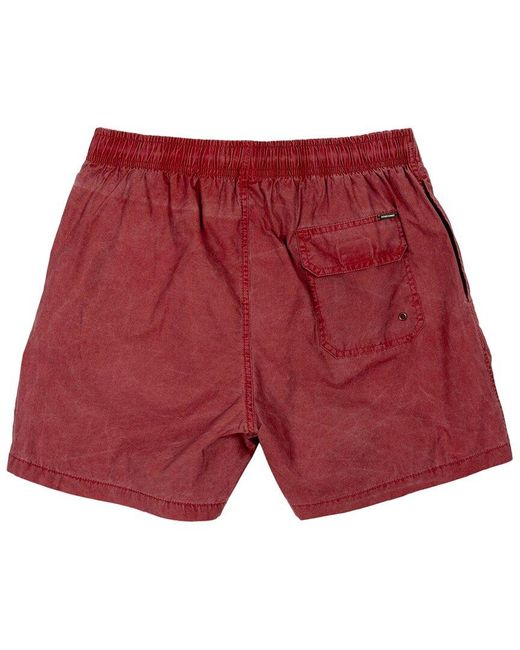 Vintage Summer Red Wash Volley Short for men